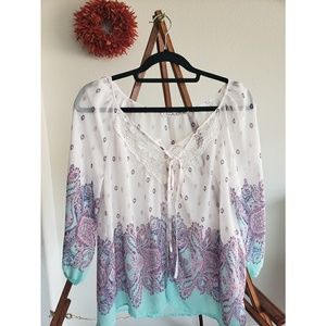 Blu Pepper 3/4 sleeve blouse